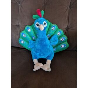 Walmart M Real Animal Peacock Plush Stuffed Animal Blue Green 307376